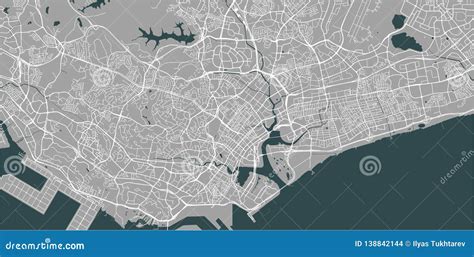 Mapa De La Ciudad De Singapur República De Singapur Stock de