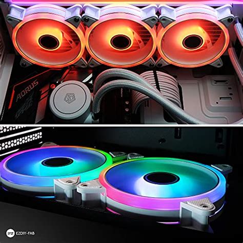 EZDIY FAB Blanco Moonlight Ventilador Caja RGB 120mm Con Concentrador