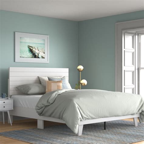 white washed bed frame wayfair