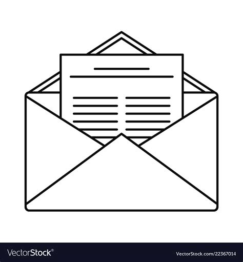 Mail Icon Outline Style Royalty Free Vector Image