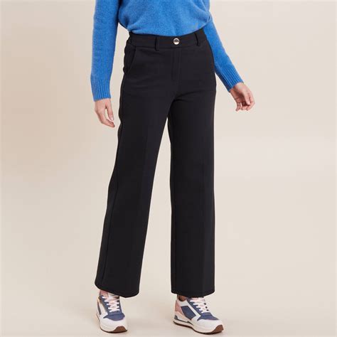 Pantalon Taille Haute Bleu Fonc Femme Vibs