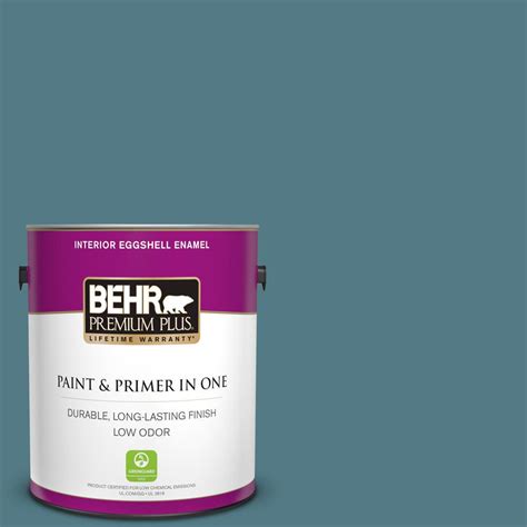 Behr Premium Plus Gal F Smokey Blue Eggshell Enamel Low Odor