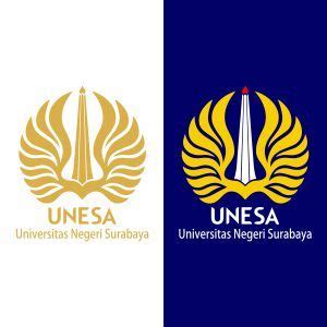 two logos for the university of negei surbaya, one with a tower and