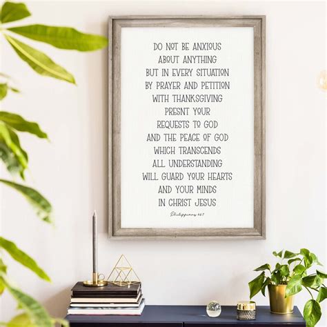 Scripture Farmhouse Sign Do Not Be Anxious Philippians