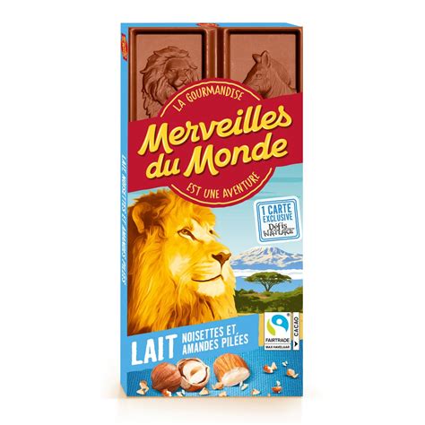 Merveilles Du Monde Tablette De Chocolat Au Lait Noisettes Et Amandes