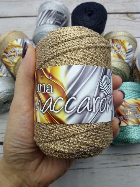 Macrame Metallic Cord Mm Maccaroni Luna Lurex Cord Mm Etsy