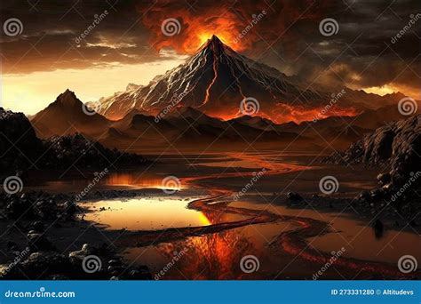 Mount Doom Volcano In Mordor Stock Illustration Cartoondealer