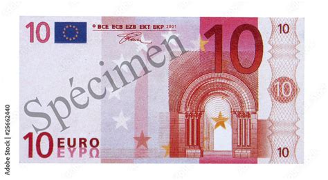 spécimen de billet de 10 euros, recto, fond blanc Stock-Foto | Adobe Stock