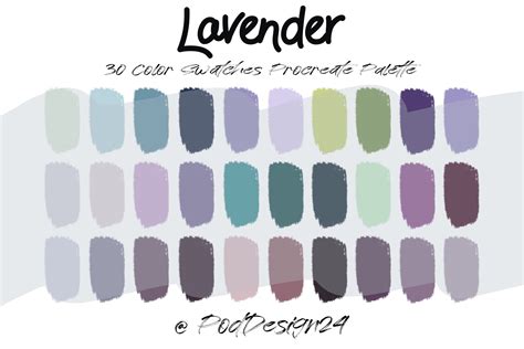 Procreate Color Palette Lavender Graphic By Poddesign24 · Creative Fabrica