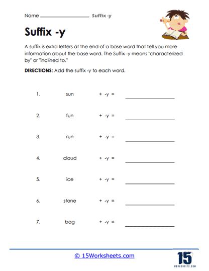 Suffix Y Worksheets 15 Worksheets Library