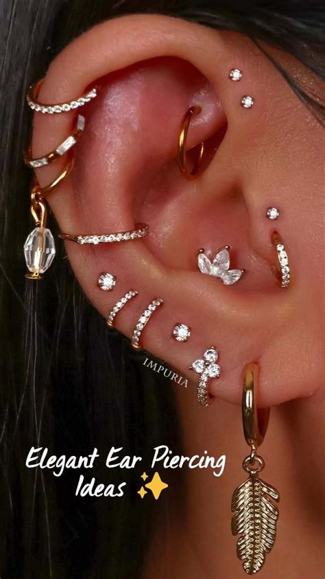 Elegant Ear Piercing Ideas | Earings piercings, Ear piercings, Ear jewelry