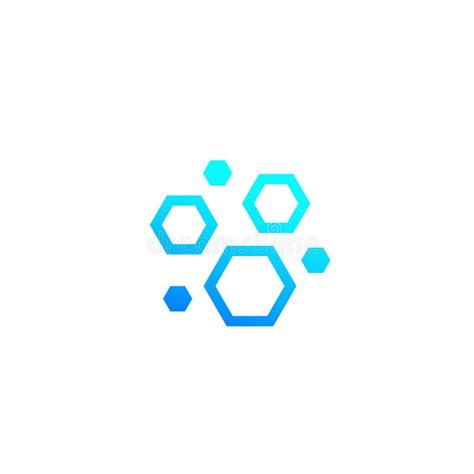 Nanoparticles Hexagon Nano Molecules Vector Icon Stock Vector