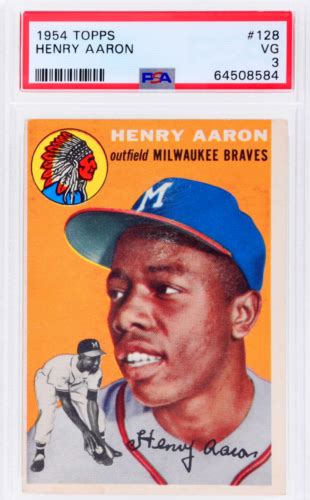 Topps Henry Hank Aaron Rookie Rc Psa Braves Ebay