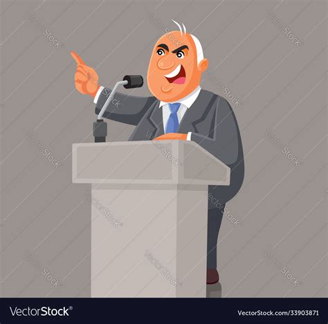 Politician Speaking On Podium Royalty Free Vector Image