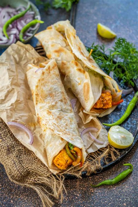 Paneer Kathi Roll Recipe Paneer Wrap Whiskaffair