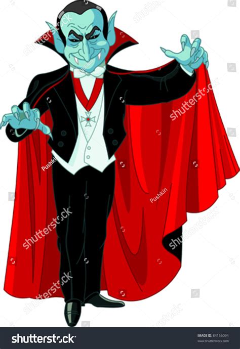 Cartoon Count Dracula Posing His Swirling Stock Vector (Royalty Free ...