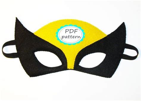 PDF PATTERN Wolverine Felt Mask Superhero Sewing Tutorial - Etsy | Felt ...