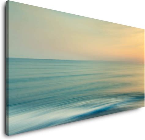 Paul Sinus Art Meer Mit Strand 120x 60cm Panorama Leinwand Bild XXL