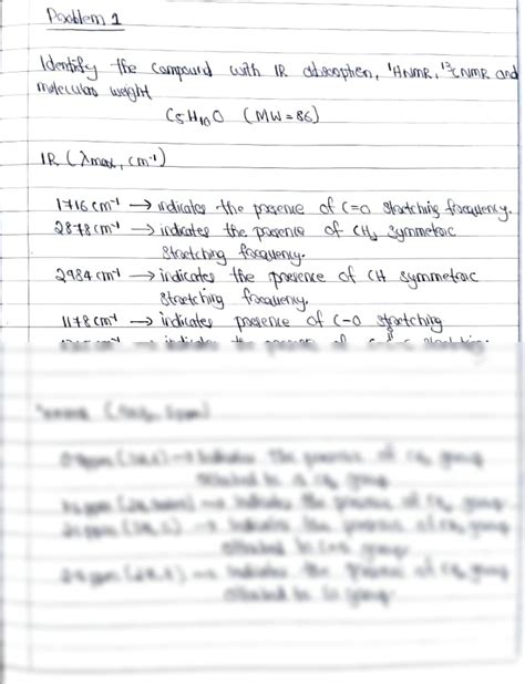 Solution Combined Spectral Problem With Solutions 1 Ir 1h Nmr 13c Nmr