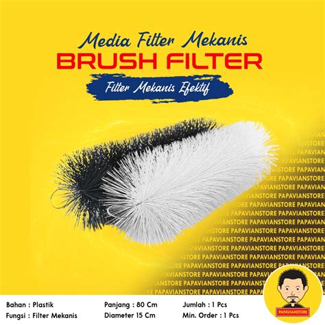 Jual Brush Media Filter Mekanis Pengganti Black Mat Fom Biofoam Biomat