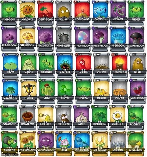 Every Seed Packet From Pvz 1 As Fighter Cards From Sgm Rplantsvszombies