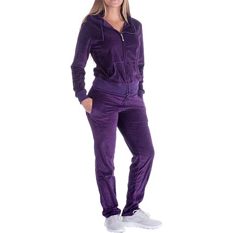 Velour Tracksuit Womens 2 Pieces Joggers Outfits Jogging Set Soft