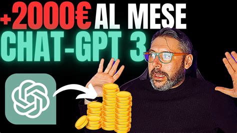 Guadagnare Online Con Chat Gpt Al Mese Da Zero Youtube