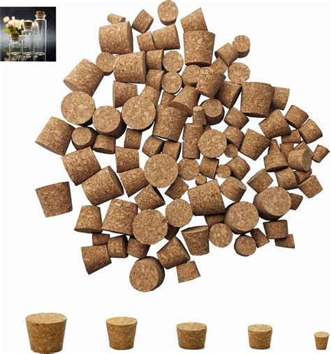 Cork Stoppers 100 Pack Mini Cork Stoppers Tapered Cork