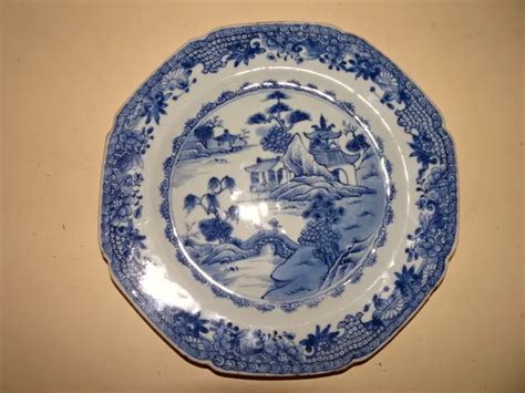 ASSIETTE ANCIENNE EN PORCELAINE DE CHINE Epoque Dao Guang Bleu Et