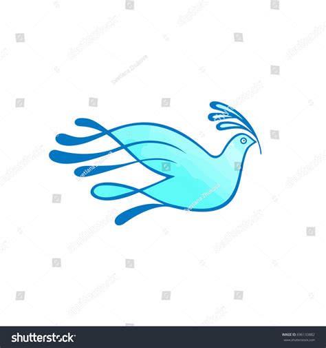 Peace Symbol Dove Olive Branch Vector เวกเตอร์สต็อก ปลอดค่าลิขสิทธิ์