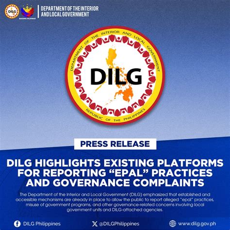 dilg highlights existing platforms  reporting epal practices