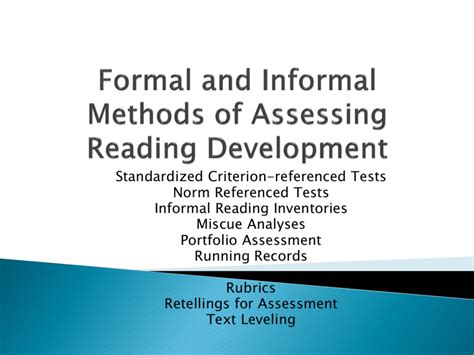 Formal And Informal Assessment Ppt