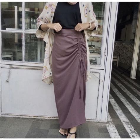 Jual Rok Serut Crinkle Rok Serut Flowy Tamara Maxi Skirt Premium