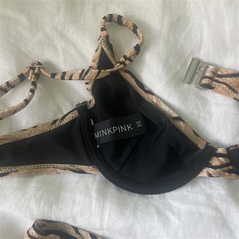 MINKPINK Endangered Bikini Top Bottom In Tiger Depop