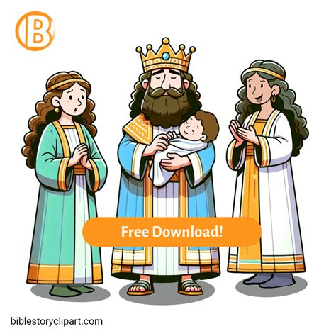 Wise King Solomon - Bible Story Clipart