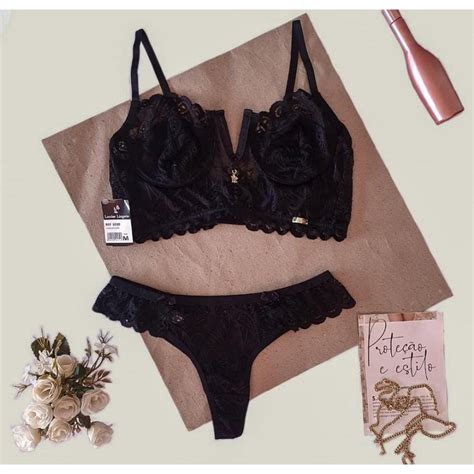 Conjunto Jade Conjunto Lingerie Em Renda Suti Decote Em V Sem Bojo Calcinha