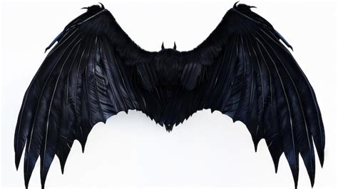 A Black Bat Wing On A White Background Premium Ai Generated Image