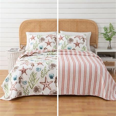 Twin Coastal Quilt Bedding Set Summer Coastal Quilt With Sham Beach 2