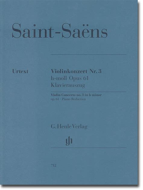 Saint Saëns Violinkonzert Nr 3 h moll Opus 61 Klavierauszug