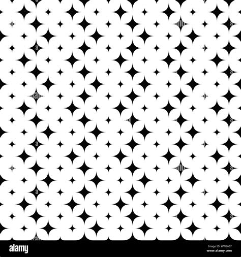 Geometrical Seamless Star Pattern Background Design Monochrome