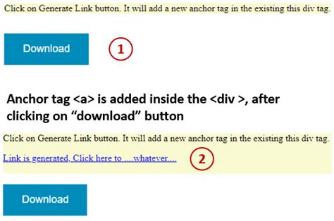 Dynamically Generate Anchor Tag In Div Html Javascript Codeindotnet