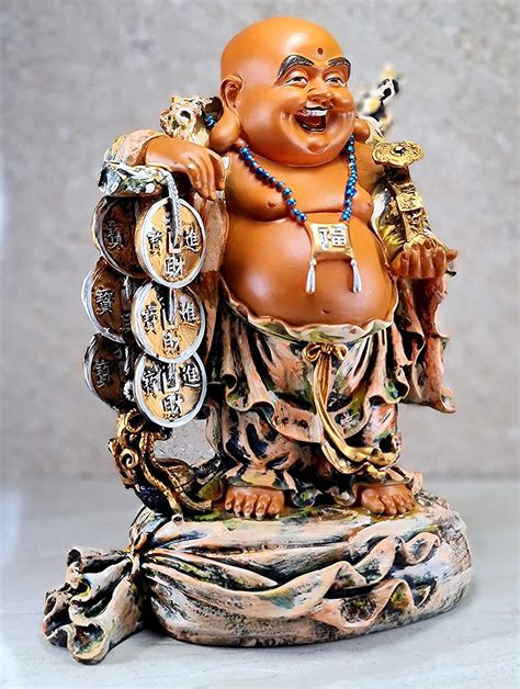 ESplanade Resin Laughing Buddha Statue Feng Shui Figurine Showpiece