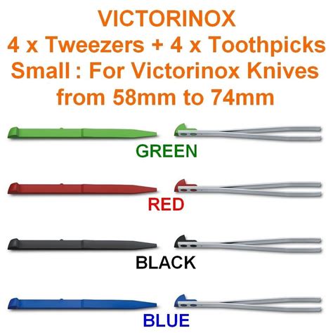 Swiss Knife Victorinox X 4 Tweezers X 4 Toothpicks Colored Small