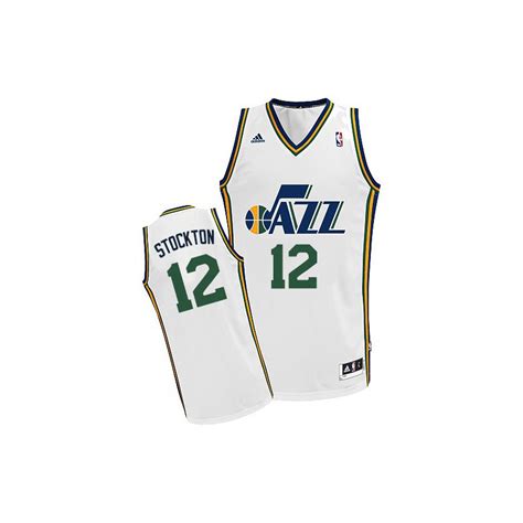 Mens Utah Jazz John Stockton Swingman White Home Adidas Jersey