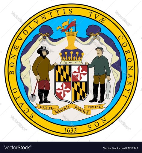 Maryland state seal Royalty Free Vector Image - VectorStock