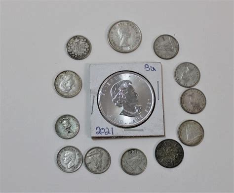 Canada Silver Dimes & 5 Dollar Silver Coin | Live and Online Auctions ...