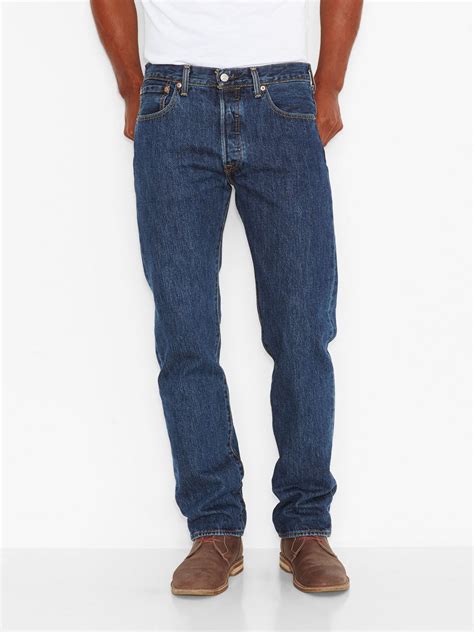 Levis Levis 501 Mens Straight Leg Jean Dark Stonewash Dark