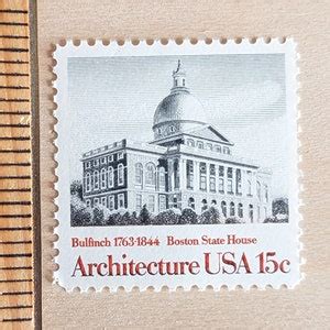 10 Boston State House Architecture Stamps, 1979 Unused Postage Stamps ...