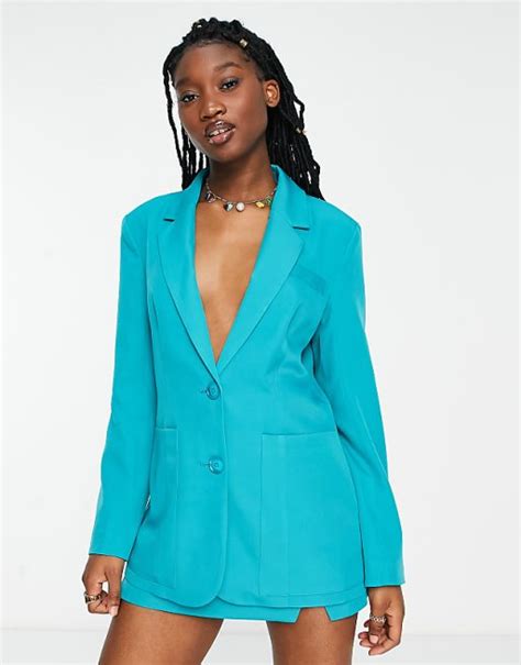 The Frolic Single Breasted Suit Blazer In Turquoise Part Of A Set Asos