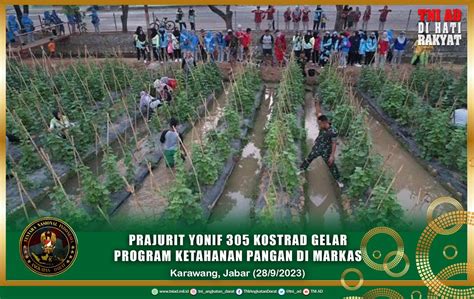 Prajurit Yonif Kostrad Gelar Program Ketahanan Pangan Di Markas